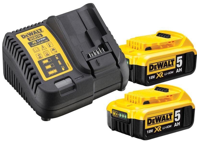 DeWALT Sada DCB115P2 + 2ks batérií 18V 5,0 Ah