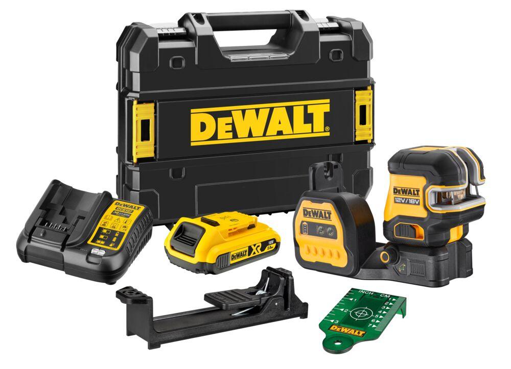 DeWALT Laser krížový s olovnicou 12/18V DCE822D1G18