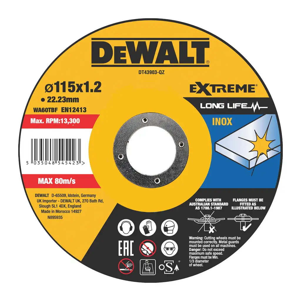 DeWALT Kotúč rezný na nerez 115x1,2 mm DT43903
