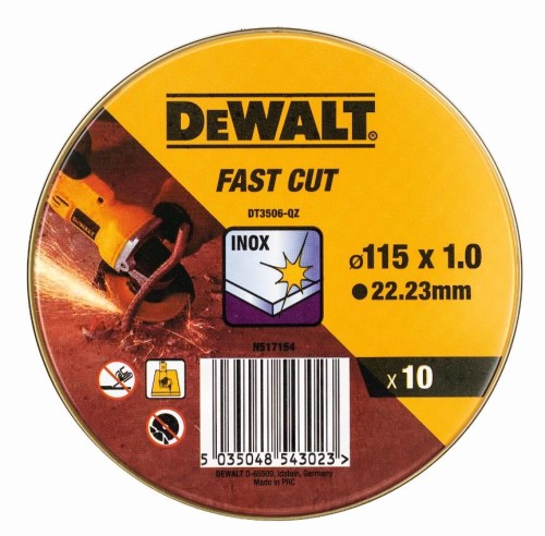 DeWALT Kotúč rezný v kovovej krabičke bal. po 10ks 115 × 1,2 mm DT3506