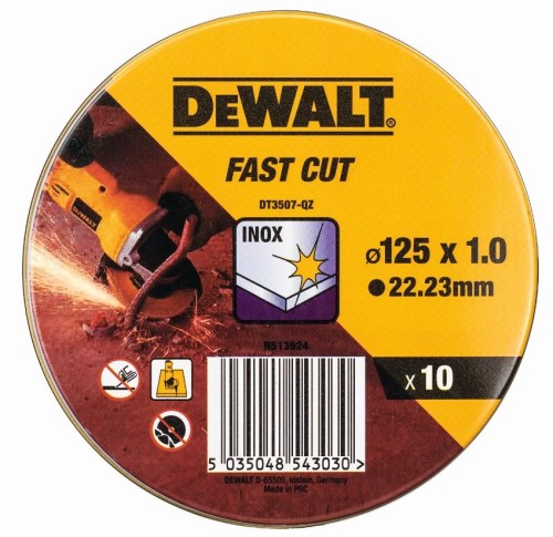 DeWALT Kotúč rezný v kovovej krabičke bal. po 10ks 125 × 1,0 mm DT3507