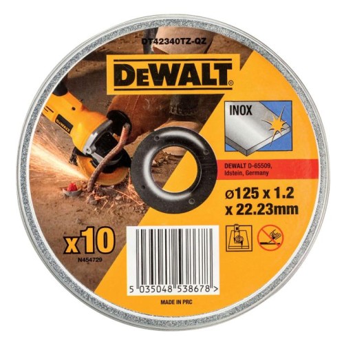 DeWALT Kotúč rezný v kovovej krabičke bal. po 10ks 125 × 1,2 mm DT42340TZ
