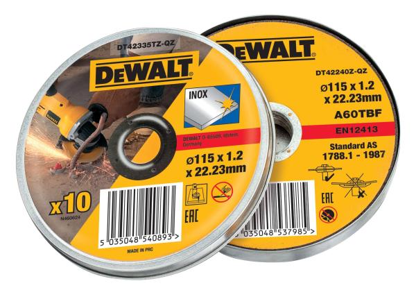 DeWALT Kotúč rezný v kovovej krabičke bal. po 10ks 115 × 1,2 mm DT42335TZ