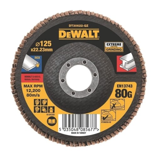 DeWALT Kotúč brúsny lamelový na kov 125mm 80zr. DT30622