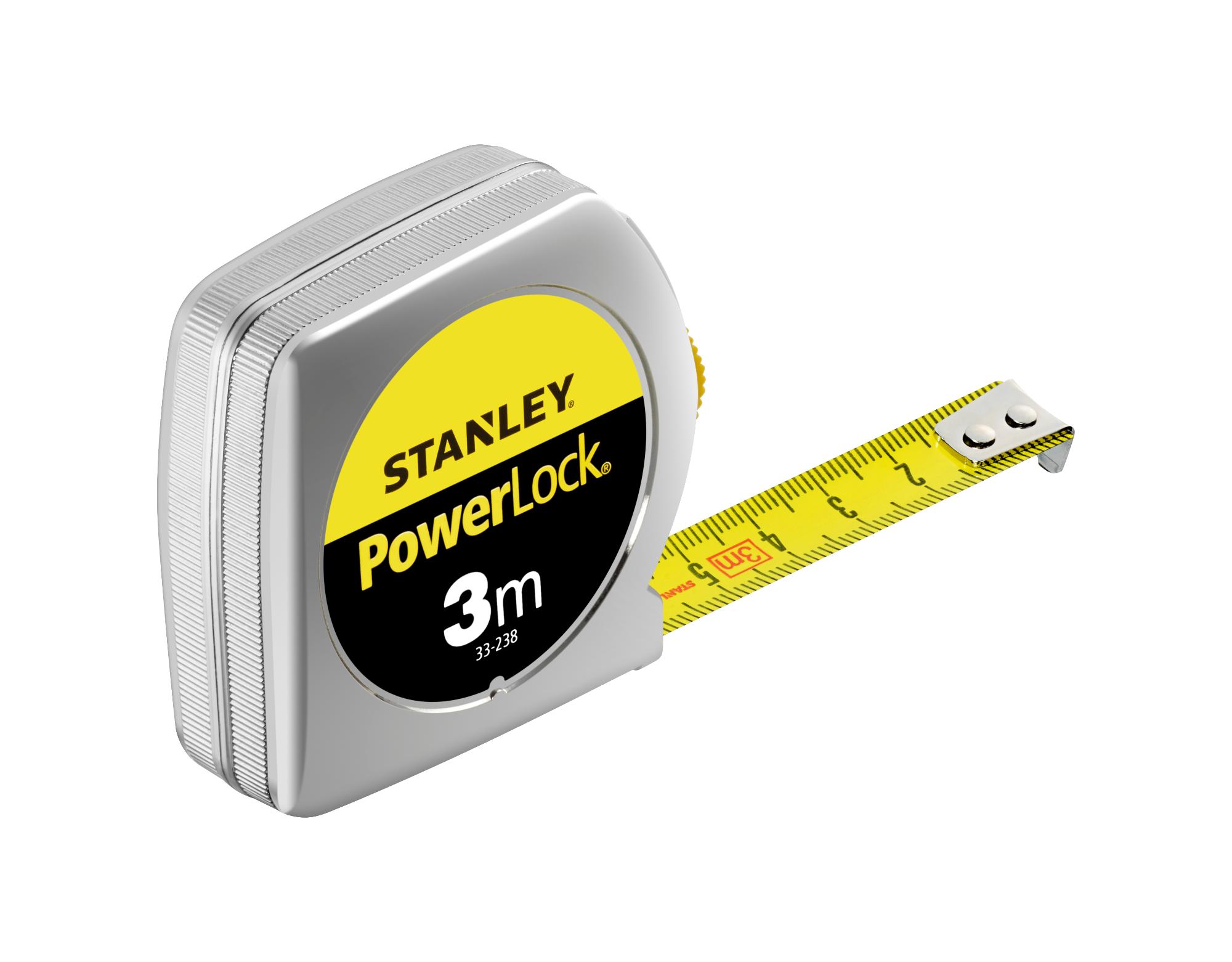 STANLEY Meter zvinovací POWERLOCK® 3m s plastovým ABS puzdrom 0-33-238