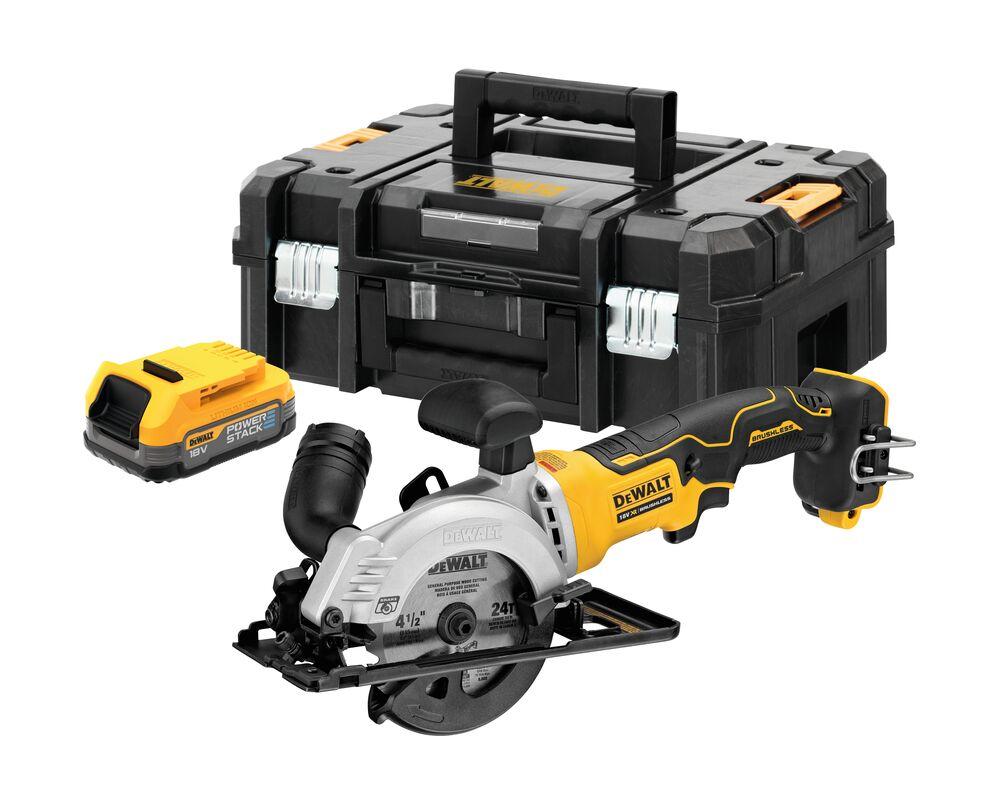 DeWALT Aku kotúčová píla 18V POWERSTACK DCS571E1T