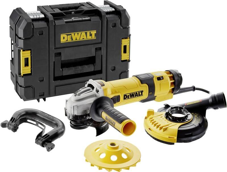 DeWALT Uhlová brúska 125 mm set s kotúčom a krytom DWE4257KT