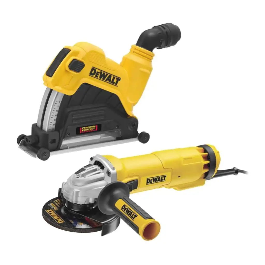 DeWALT Set uhlová brúska 125 mm s rezným krytom DWE46107