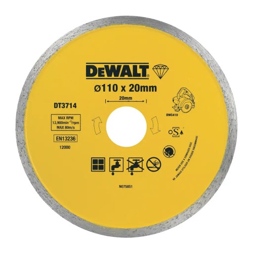 DeWALT Kotúč diamantový 110x20 mm na rezanie dlaždíc DT3714