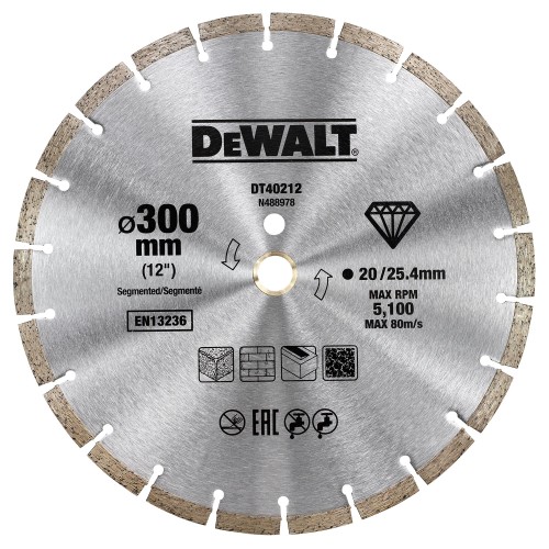 DeWALT Kotúč diamantový segmentový 300x25.4 mm DT40212