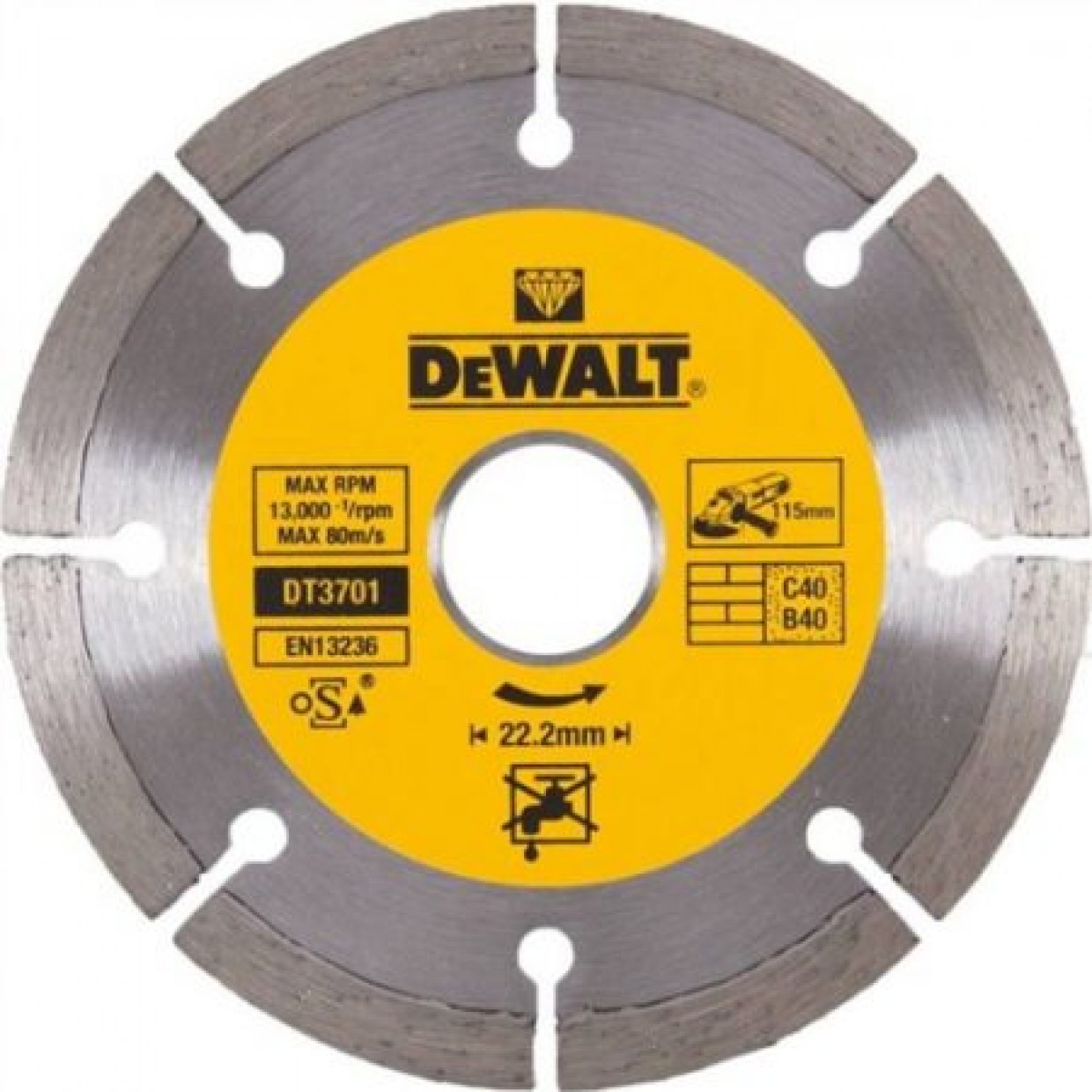 DeWALT Kotúč diamantový segmentový 115 mm na betón/tehla DT3701