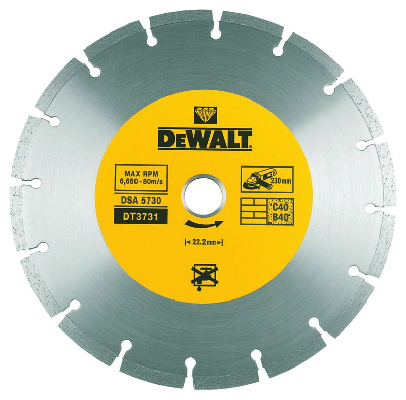 DeWALT Kotúč diamantový segmentový 230 mm na betón/tehla DT3731