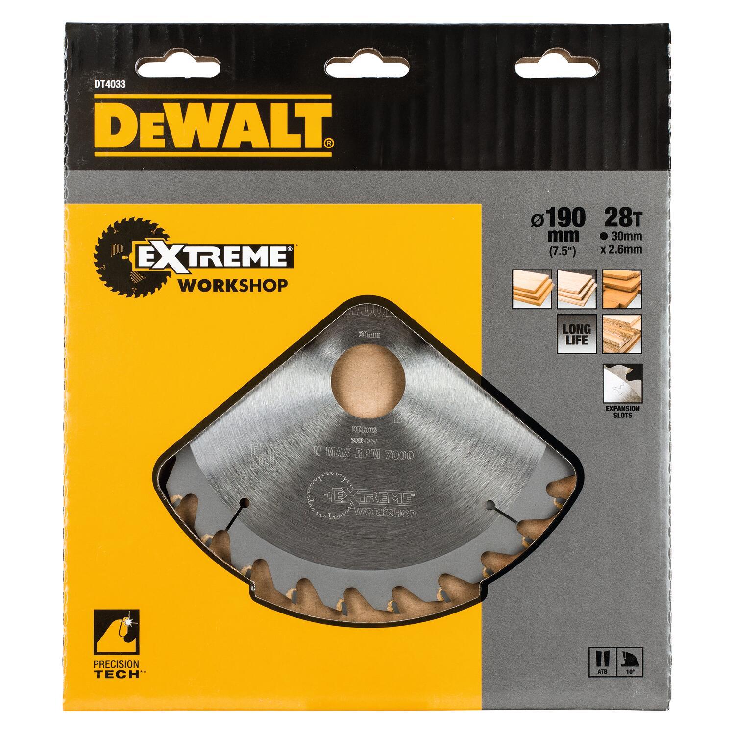 DeWALT Pílový kotúč 190x30mm 28Z DT4033