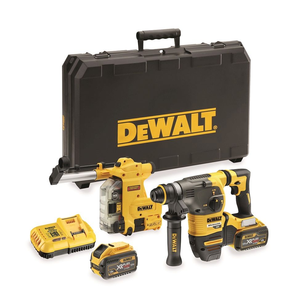 DeWALT Aku kladivo SDS+ s integrovaným odsávaním 54V FLEXVOLT DCH335X2